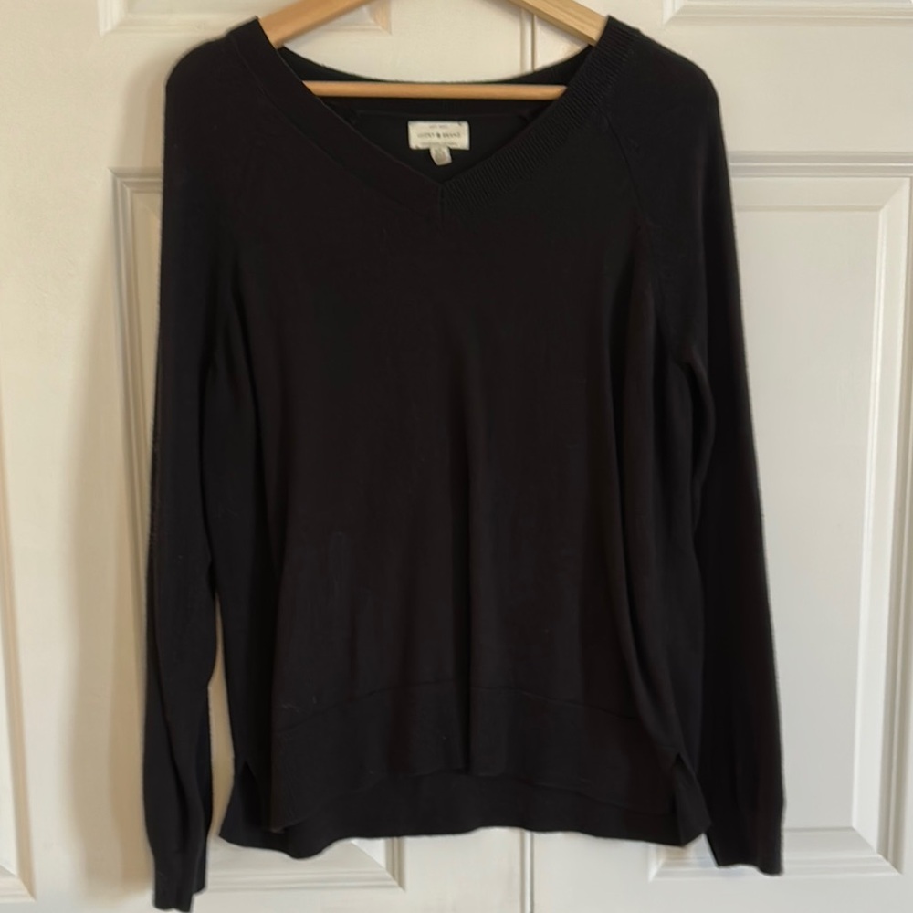 Lucky Brand casual Black V-Neck Sweater